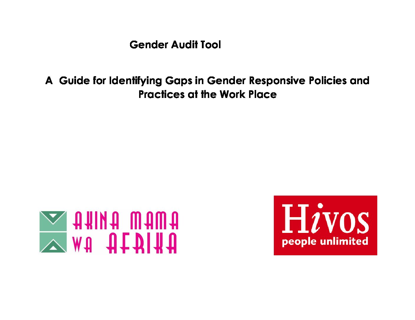 Gender Audit Tool