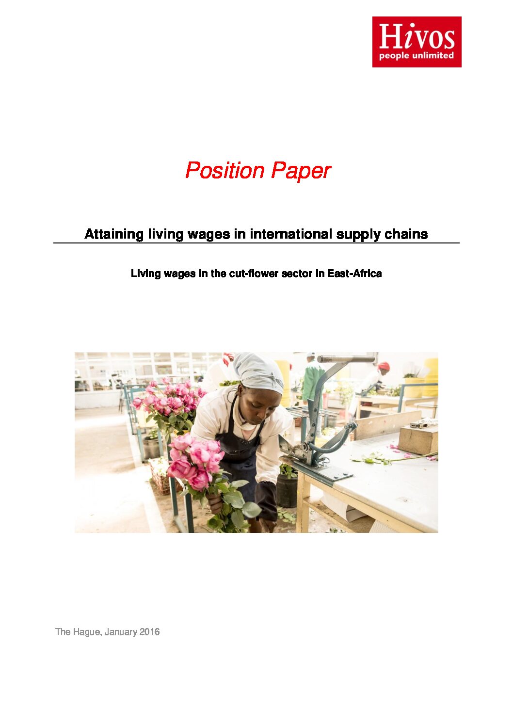 Position paper: Attaining living wages in international supply chains