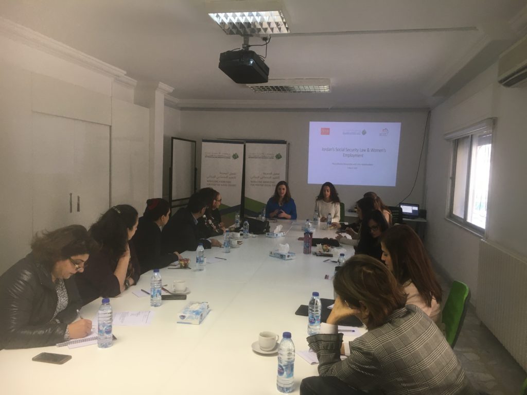 Roundtable discussion for study on Jordan’s social security law and women’s employment