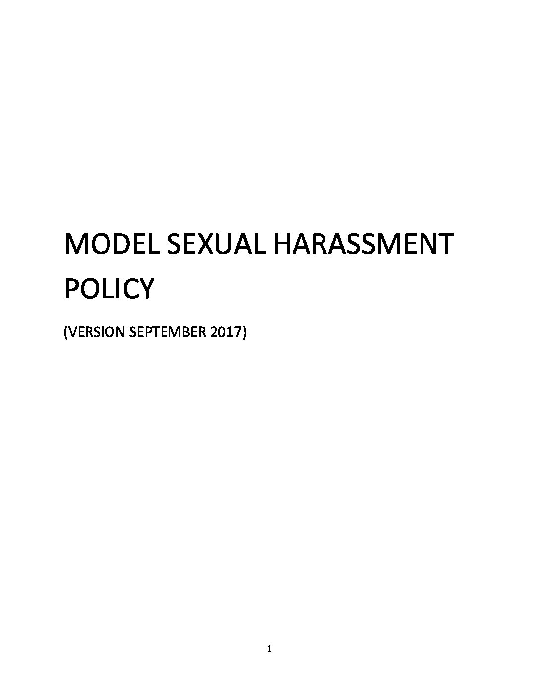 Model sexual harassment policy