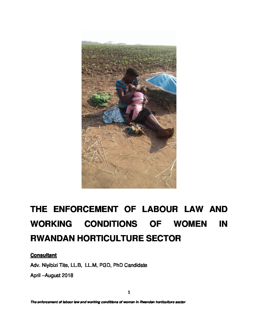 The enforcement of labour law and working conditions of women in Rwandan horticulture sector